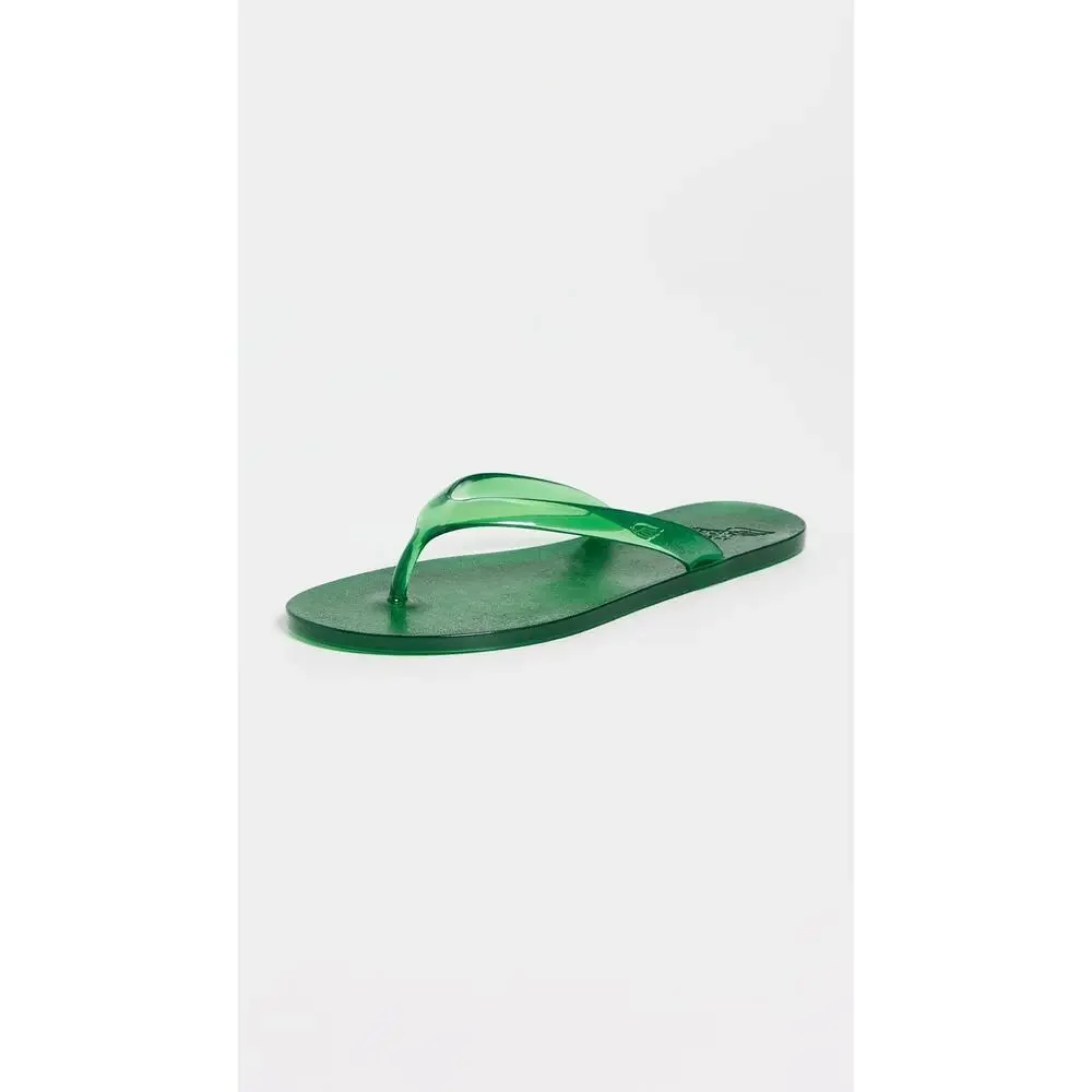 ANCIENT GREEK SANDALS WOMEN'S JELLY FLIP FLOPS, GREEN, 9 MEDIUM US
